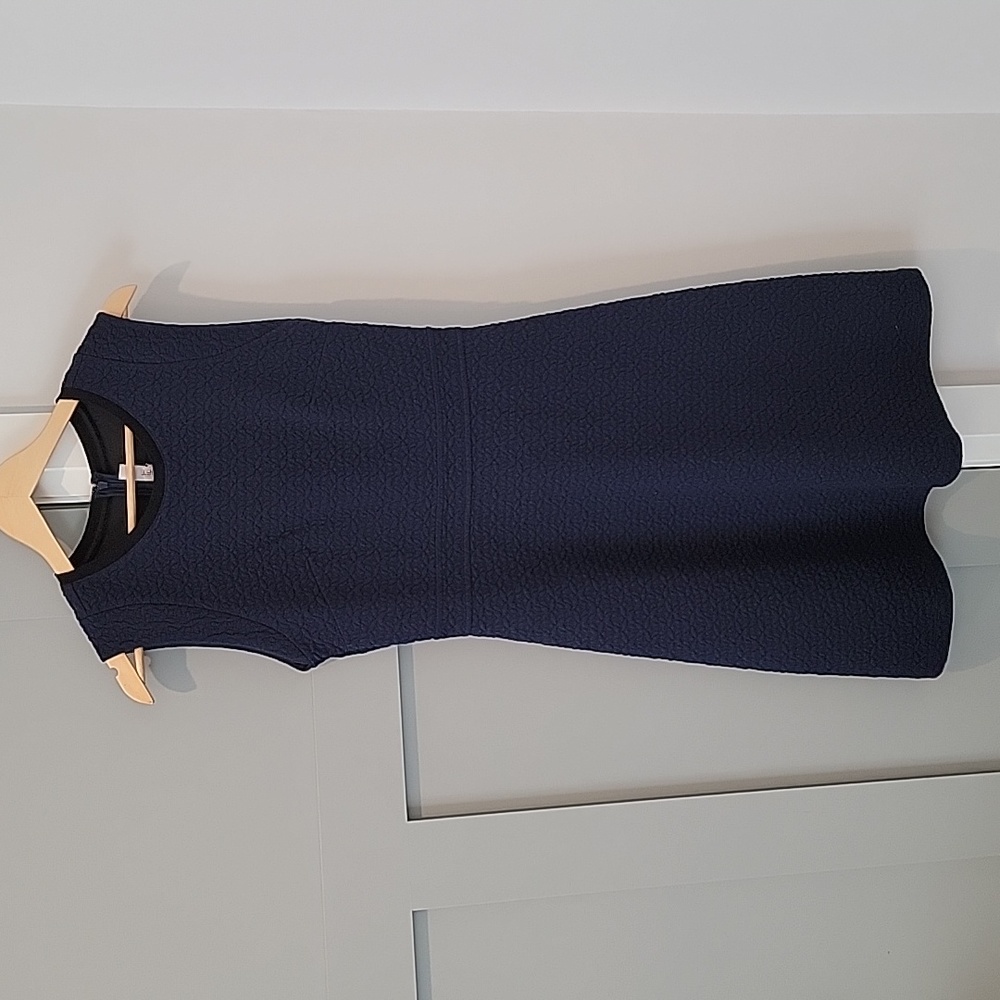 NWT! LOFT Navy Sewn Ridges Dress, Size 2 Tall